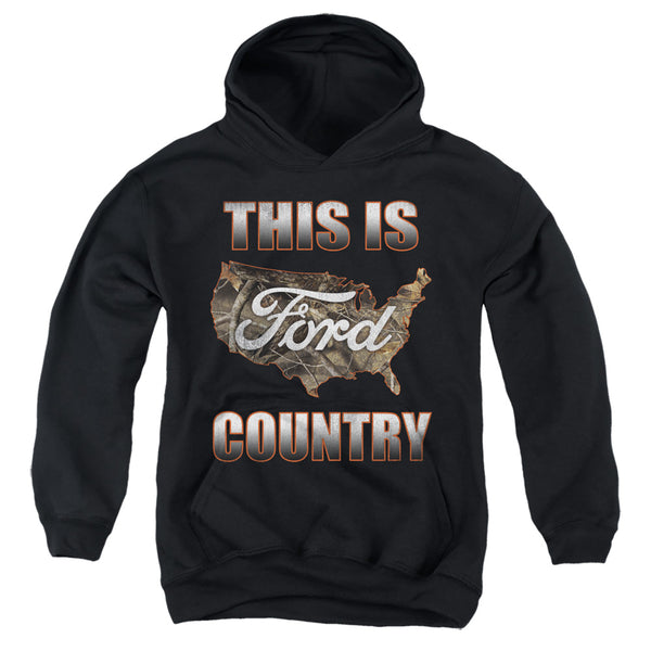 Ford - Go Further Orange Camo Youth Hooded Sweatshirt