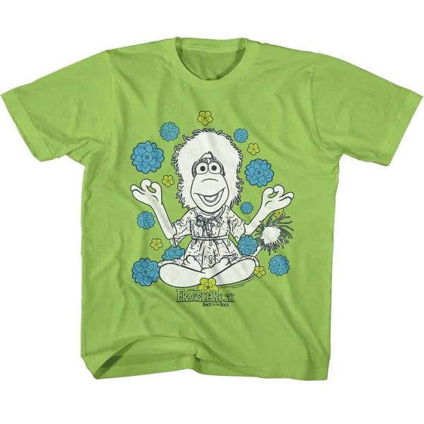 Fraggle Rock Mokey And Flowers-Youth S/S Tshirt