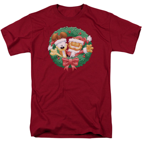 Garfield - Christmas Wreath Adult Regular Fit Short Sleeve