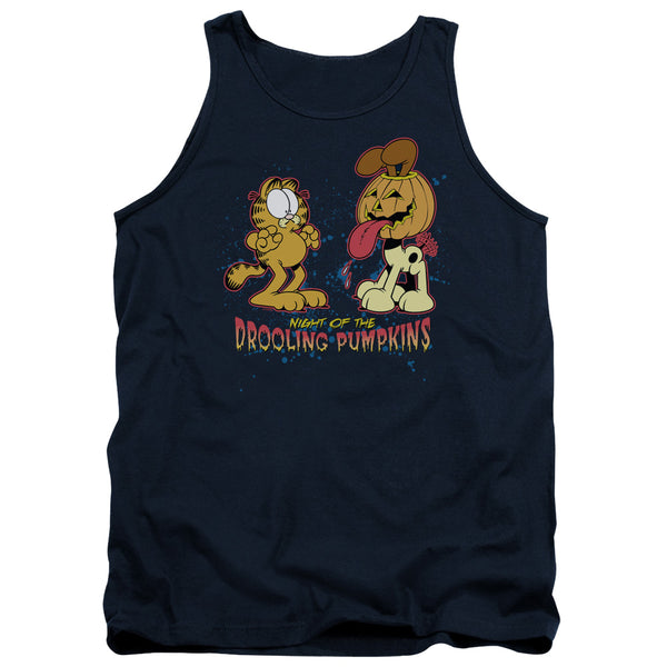 Garfield - Drooling Pumpkins Adult Tank Top