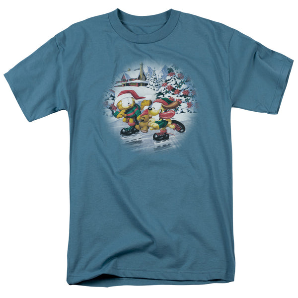 Garfield - Ice Skating Adult Regular Fit Short Sleeve