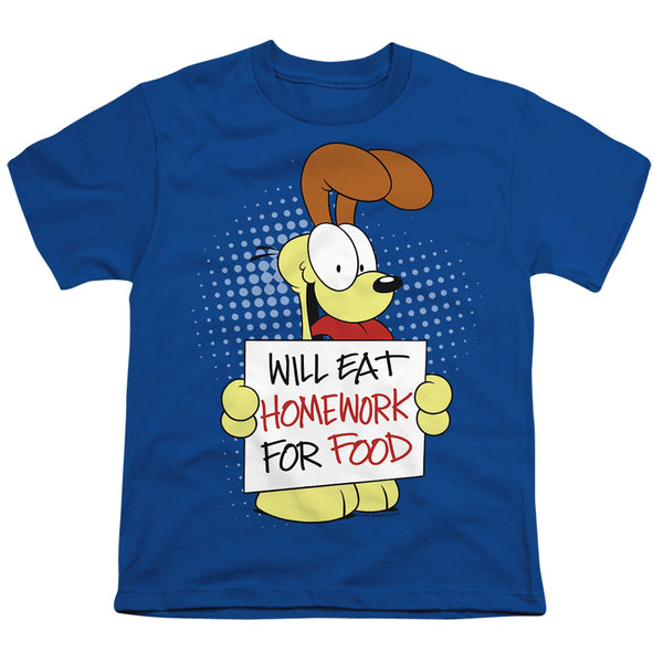 Garfield - Will Eat Homework Youth Short Sleeve
