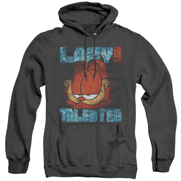Garfield - Lazy But Talented Distressed Adult Heather Hoodie