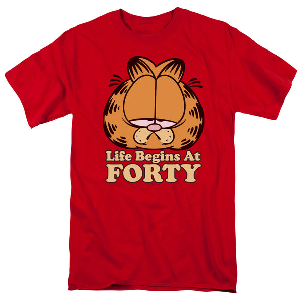 Garfield - Life Begins At Forty Adult Regular Fit Short Sleeve