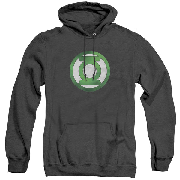 Green Lantern - Green Chrome Logo Adult Heather Hoodie