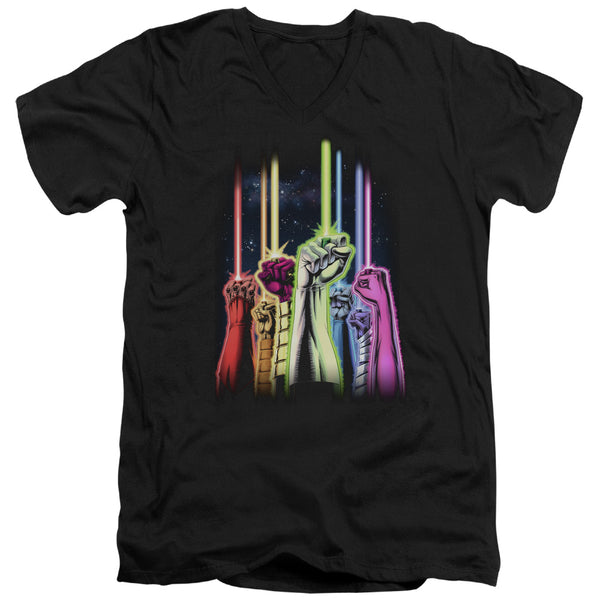 Green Lantern - Rainbow Corps Adult Slim Fit V Neck Cotton
