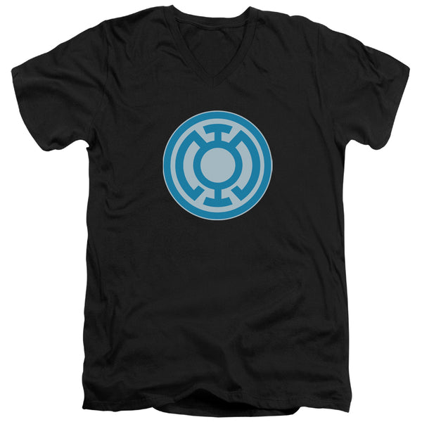 Green Lantern - Blue Symbol Adult Slim Fit V Neck Cotton