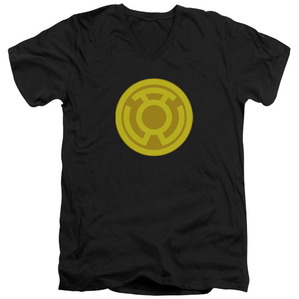 Green Lantern - Yellow Symbol Adult Slim Fit V Neck Cotton