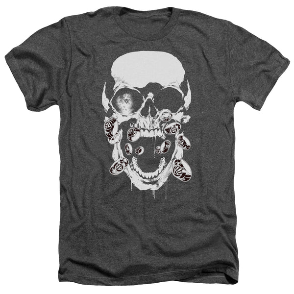 Green Lantern - Black Lantern Skull Adult Regular Fit Heather Short Sleeve