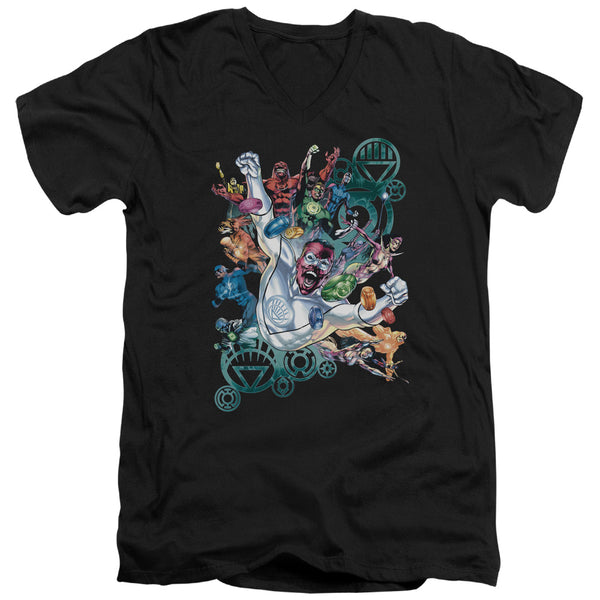 Green Lantern - Lanterns Unite Adult Slim Fit V Neck Cotton