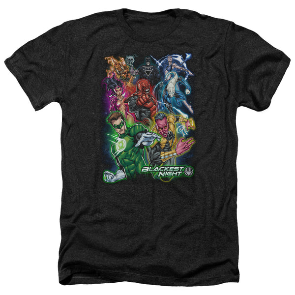 Green Lantern - Blackest Group Adult Regular Fit Heather Short Sleeve