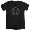 Green Lantern - Red Emblem Adult Slim Fit V Neck Cotton
