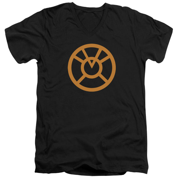 Green Lantern - Orange Emblem Adult Slim Fit V Neck Cotton