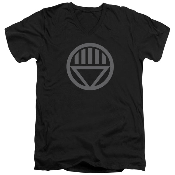 Green Lantern - Grey Emblem Adult Slim Fit V Neck Cotton