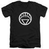 Green Lantern - White Emblem Adult Slim Fit V Neck Cotton
