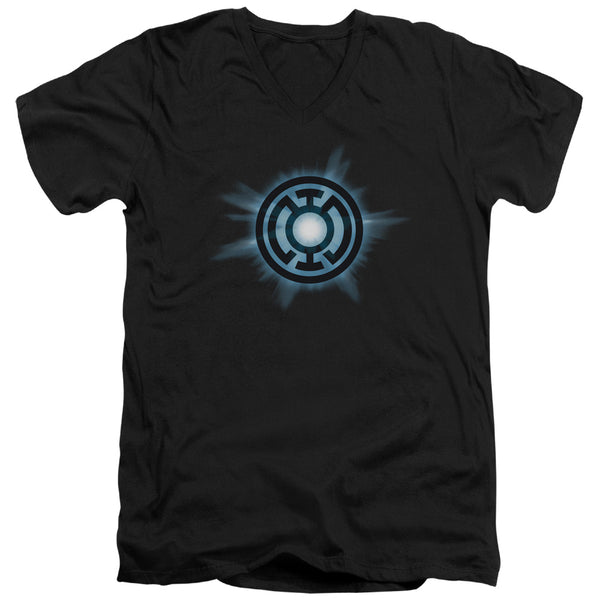 Green Lantern - Blue GLow Adult Slim Fit V Neck Cotton