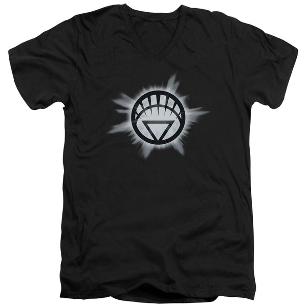 Green Lantern - White GLow Adult Slim Fit V Neck Cotton