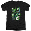 Green Lantern - Earth Sector Adult Slim Fit V Neck Cotton