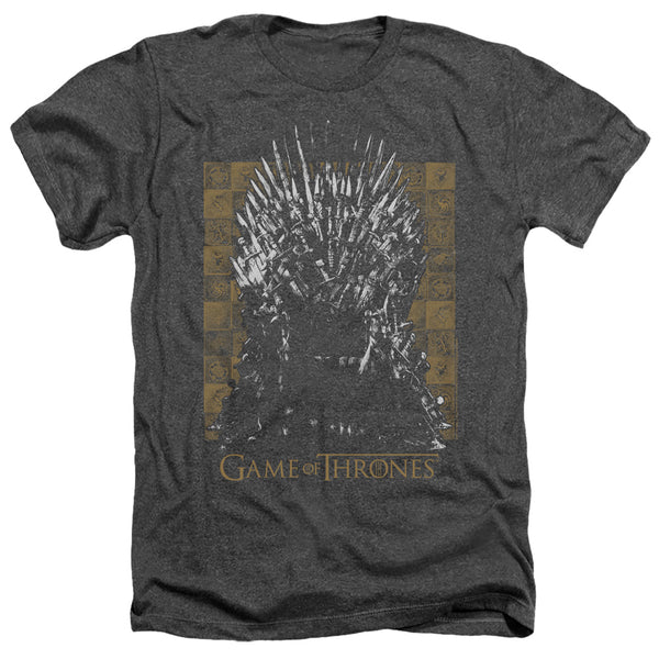 Game Of Thrones - Iron Throne Adult Regular Fit Heather Short Sleeve