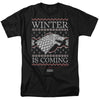 Game Of Thrones - Winter Is Coming Ugly Christmas Adult Regular Fit Short Sleeve