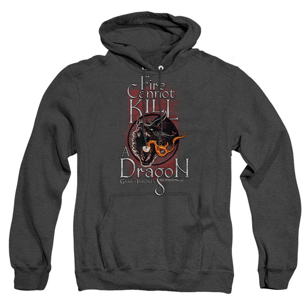 Game Of Thrones - Fire Cannot Kill A Dragon Adult Heather Hoodie