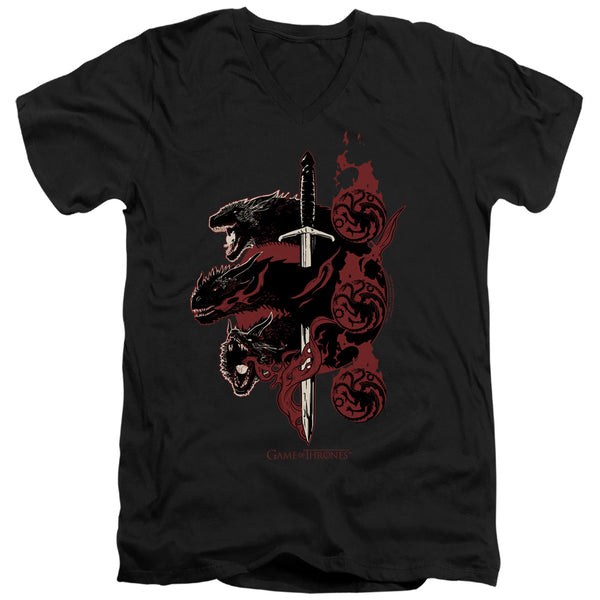 Game Of Thrones - Targaryen Dragons Adult Slim Fit V Neck Cotton