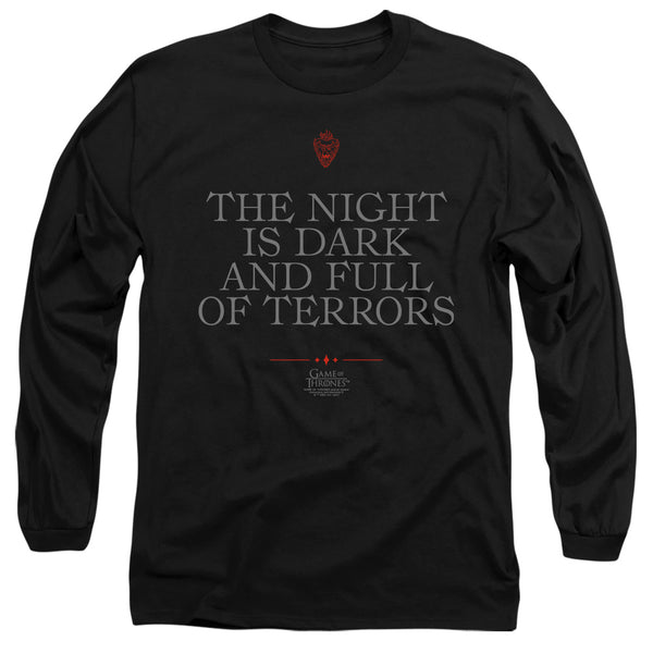 Game Of Thrones - Night Is Dark Adult Long Sleeve