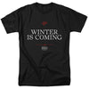 Game Of Thrones - Winter Is Coming Text Adult Regular Fit Short Sleeve