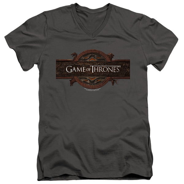 Game Of Thrones - Title Sequence Logo Adult Slim Fit V Neck Cotton