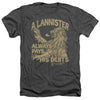 Game Of Thrones - Debts Adult Regular Fit Heather Short Sleeve