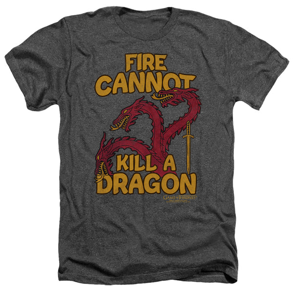 Game Of Thrones - Dragons With Fire Adult Regular Fit Heather Short Sleeve