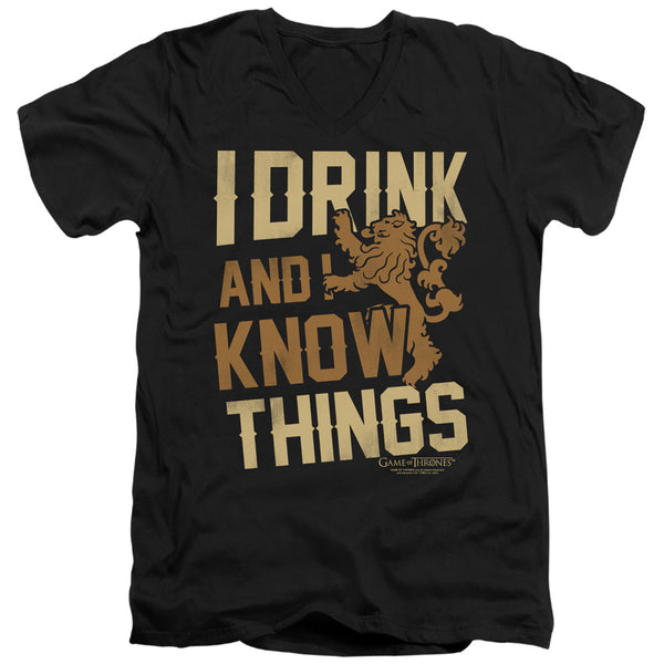 Game Of Thrones - Know Things Adult Slim Fit V Neck Cotton
