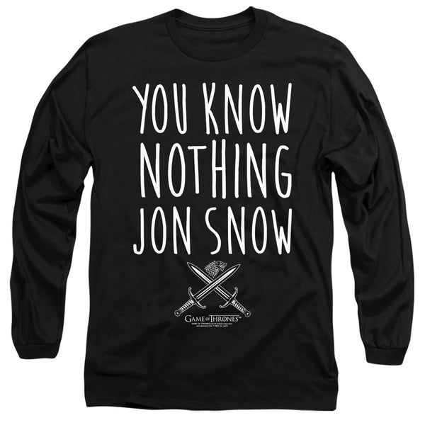 Game Of Thrones - You Know Nothing Jon Snow Adult Long Sleeve