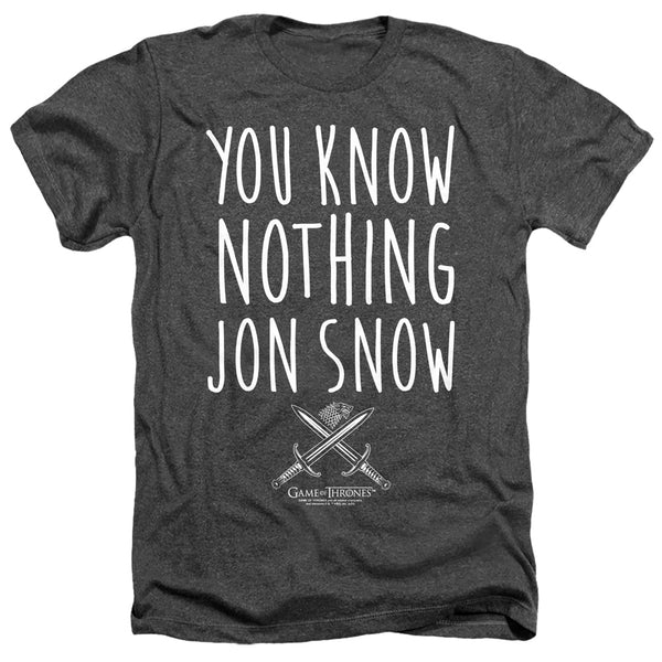 Game Of Thrones - You Know Nothing Jon Snow Adult Regular Fit Heather Short Sleeve