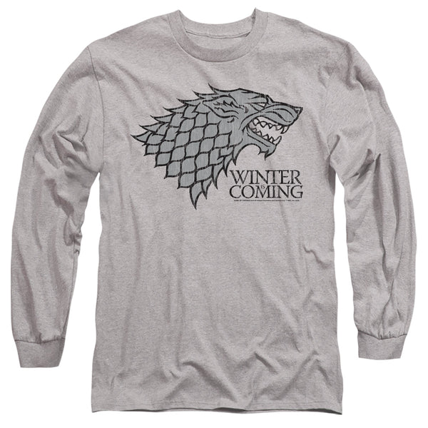 Game Of Thrones - Startk Winter Is Coming On Gray Adult Long Sleeve