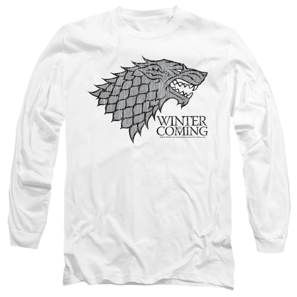 Game Of Thrones - Startk Winter Is Coming On White Adult Long Sleeve