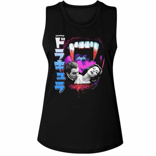 Hammer Horror Fangs And Photos Jpn Text-Ladies Muscle Tank