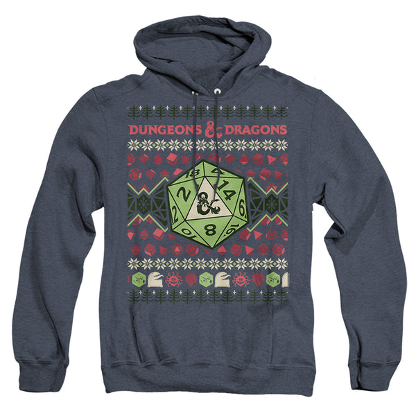 Dungeons And Dragons - 20 Sided Dice Ugly Christmas Adult Heather Hoodie