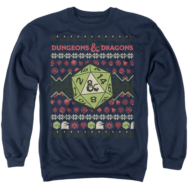 Dungeons And Dragons - 20 Sided Dice Ugly Christmas Adult Crewneck Sweatshirt