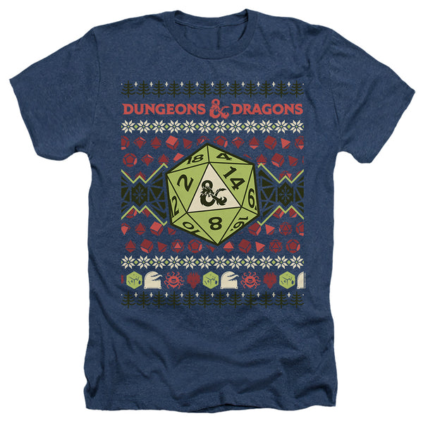 Dungeons And Dragons - 20 Sided Dice Ugly Christmas Adult Regular Fit Heather Short Sleeve