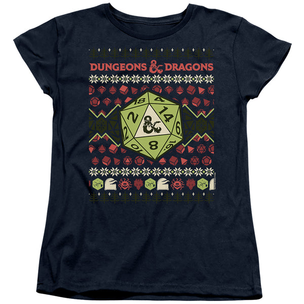 Dungeons And Dragons - 20 Sided Dice Ugly Christmas Women's Short Sleeve