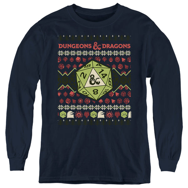 Dungeons And Dragons - 20 Sided Dice Ugly Christmas L - S Youth