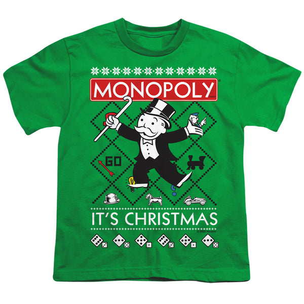 Monopoly - It’S Christmas Ugly Christmas Youth Short Sleeve