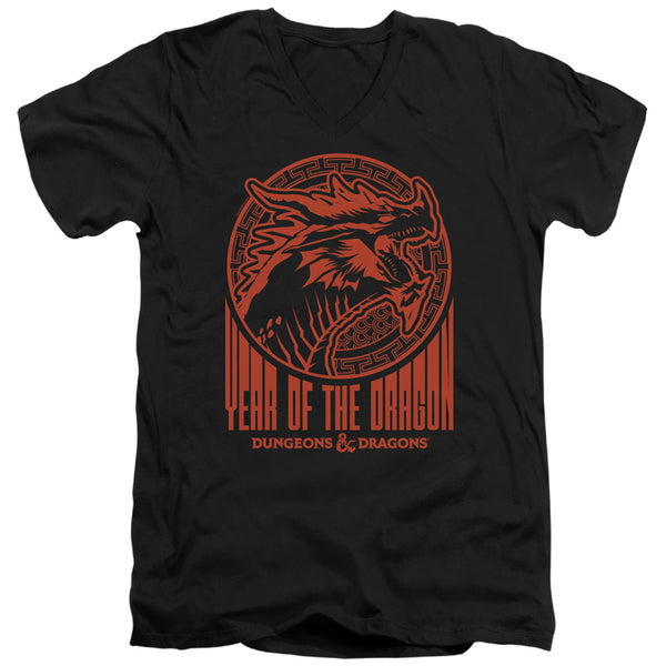 Dungeons And Dragons - Year Of The Dragon Street Red Adult Slim Fit V Neck Cotton