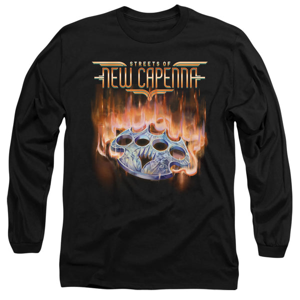 Magic The Gathering - Burning Knuckles With Logo Adult Long Sleeve