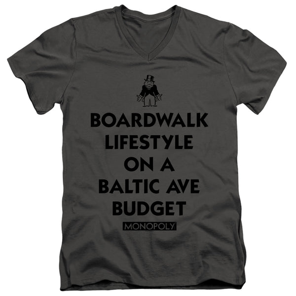 Monopoly - Lifestyle Vs Budget Adult Slim Fit V Neck Cotton