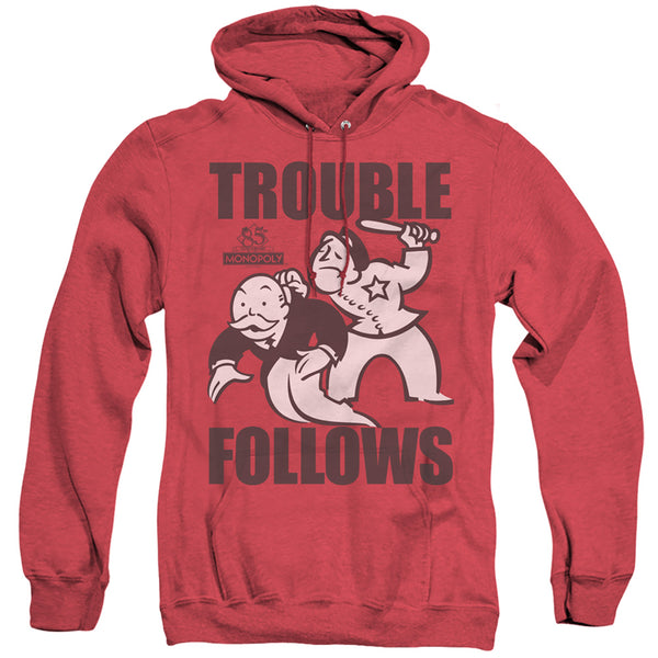 Monopoly - Trouble Follows Adult Heather Hoodie