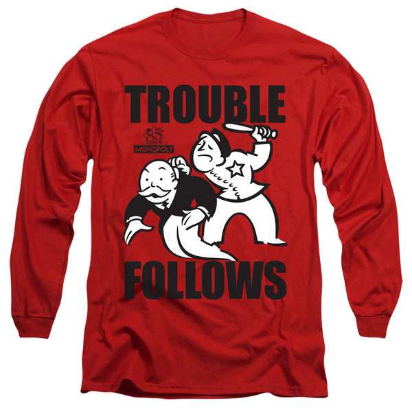 Monopoly - Trouble Follows Adult Long Sleeve