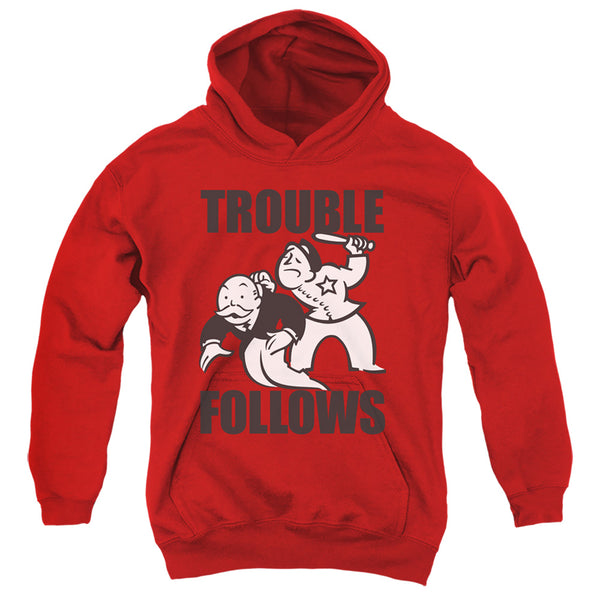 Monopoly - Trouble Follows Evergreen Youth Hooded Sweatshirt