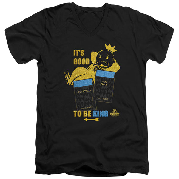 Monopoly - Its Good To Be King Adult Slim Fit V Neck Cotton